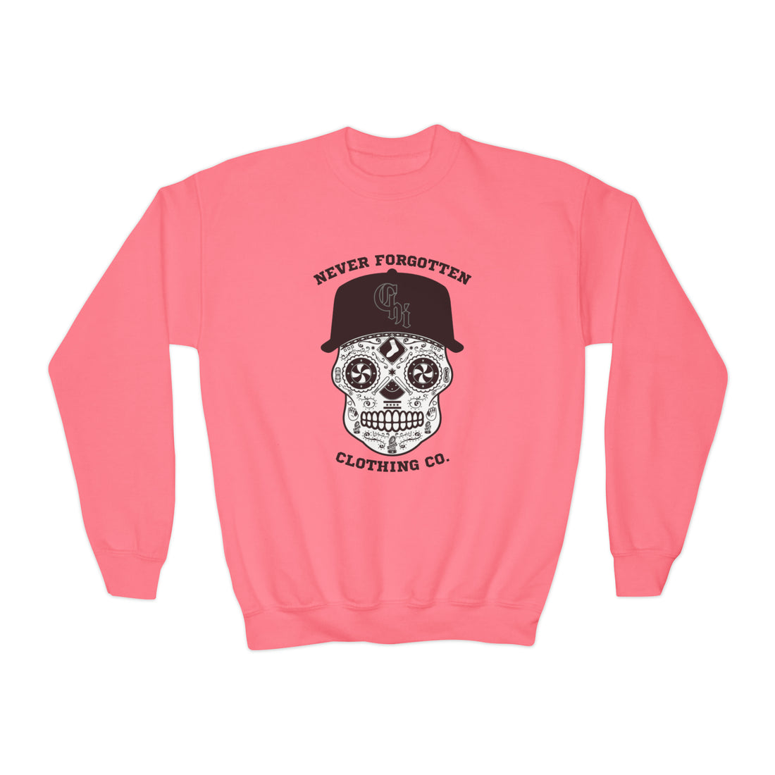 CHICAGO SOUTH-SIDE SKULL YOUTH Crewneck Sweatshirt- $4 from each purchase donated to mental health services for first responders and their families.