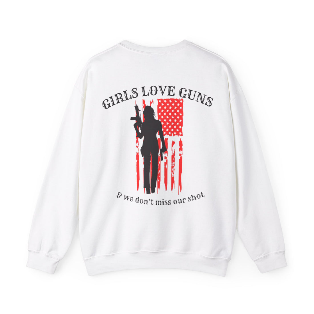 GIRLS LOVE GUNS 3- Unisex Heavy Blend™ Crewneck Sweatshirt