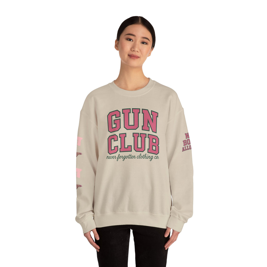 Vintage Gun Club Crewneck Sweatshirt, Cozy Unisex Sweatshirt, Casual Layering Top, Gift for Gun Enthusiasts, Outdoor Apparel