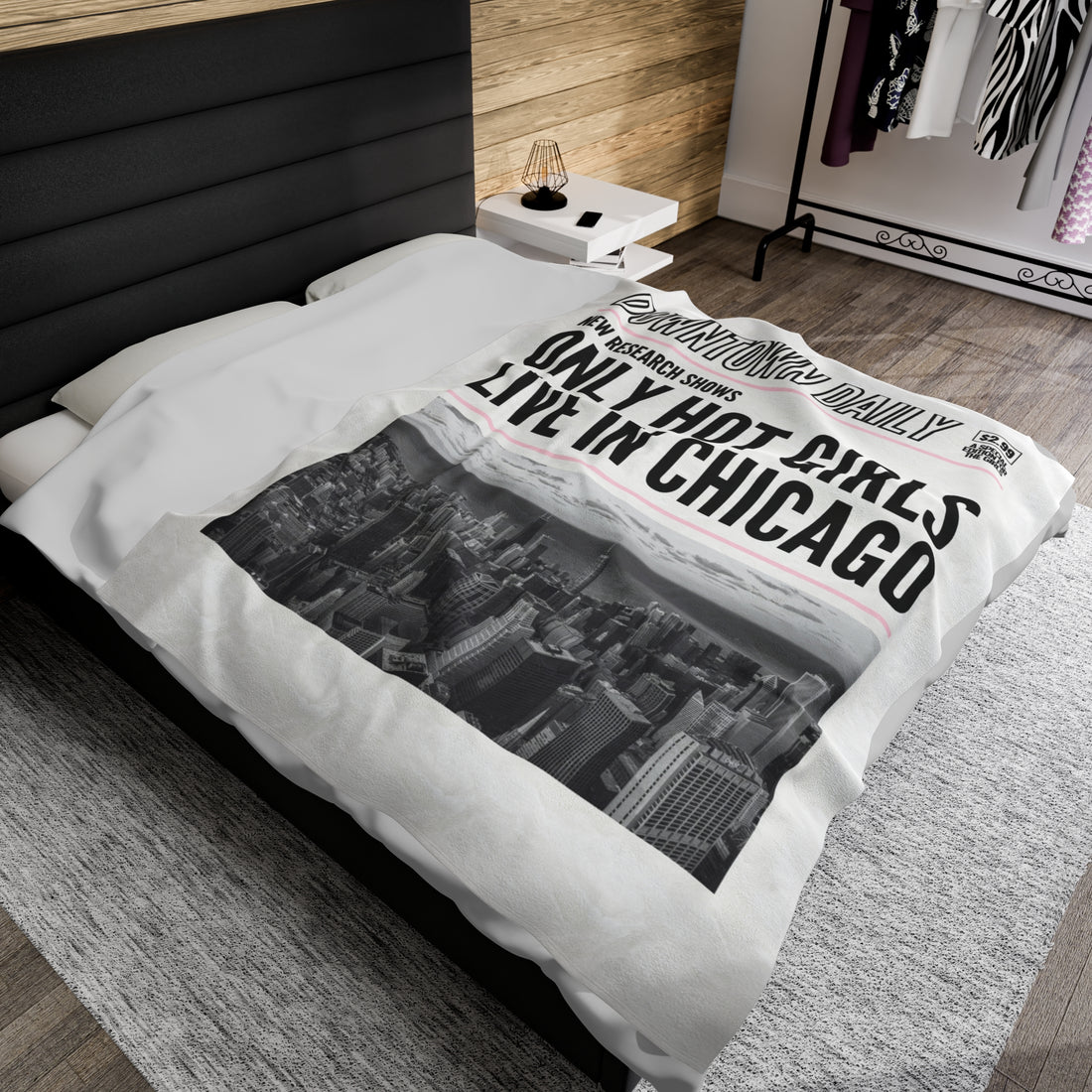 CHICAGO HOT GIRL Velveteen Plush Blanket