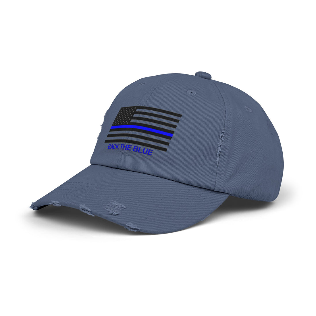 BACK THE BLUE Unisex Distressed Cap