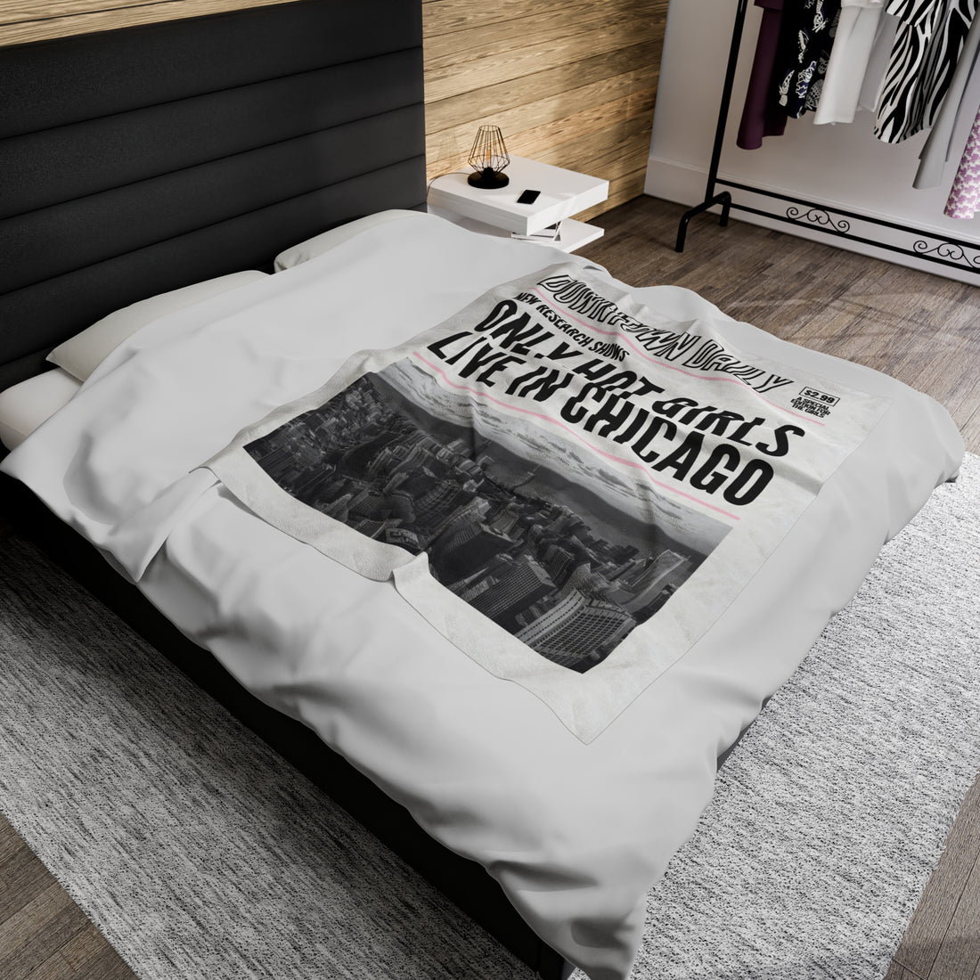CHICAGO HOT GIRL Velveteen Plush Blanket