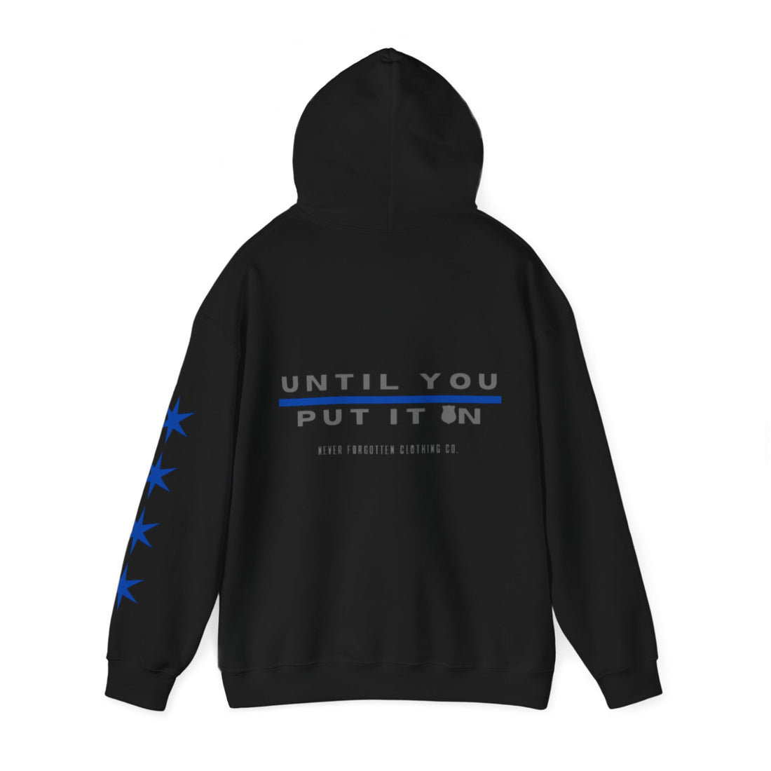 BADGE unisex hoodie. All proceeds over cost benefit the injured deputy and his family and family of a fallen corrections officer.