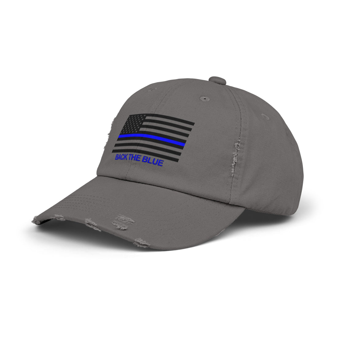 BACK THE BLUE Unisex Distressed Cap