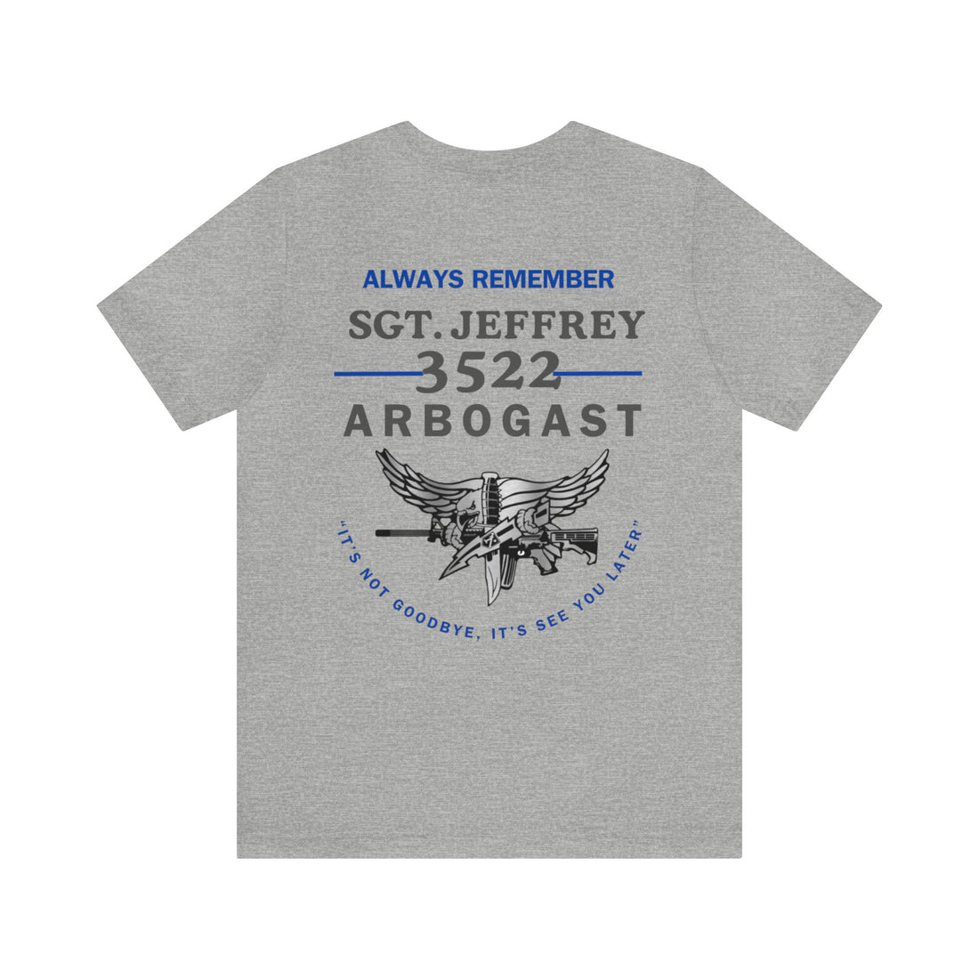 ARBOGAST MEMORIAL-Unisex Jersey Short Sleeve Tee -covers cost, shipping and donation.