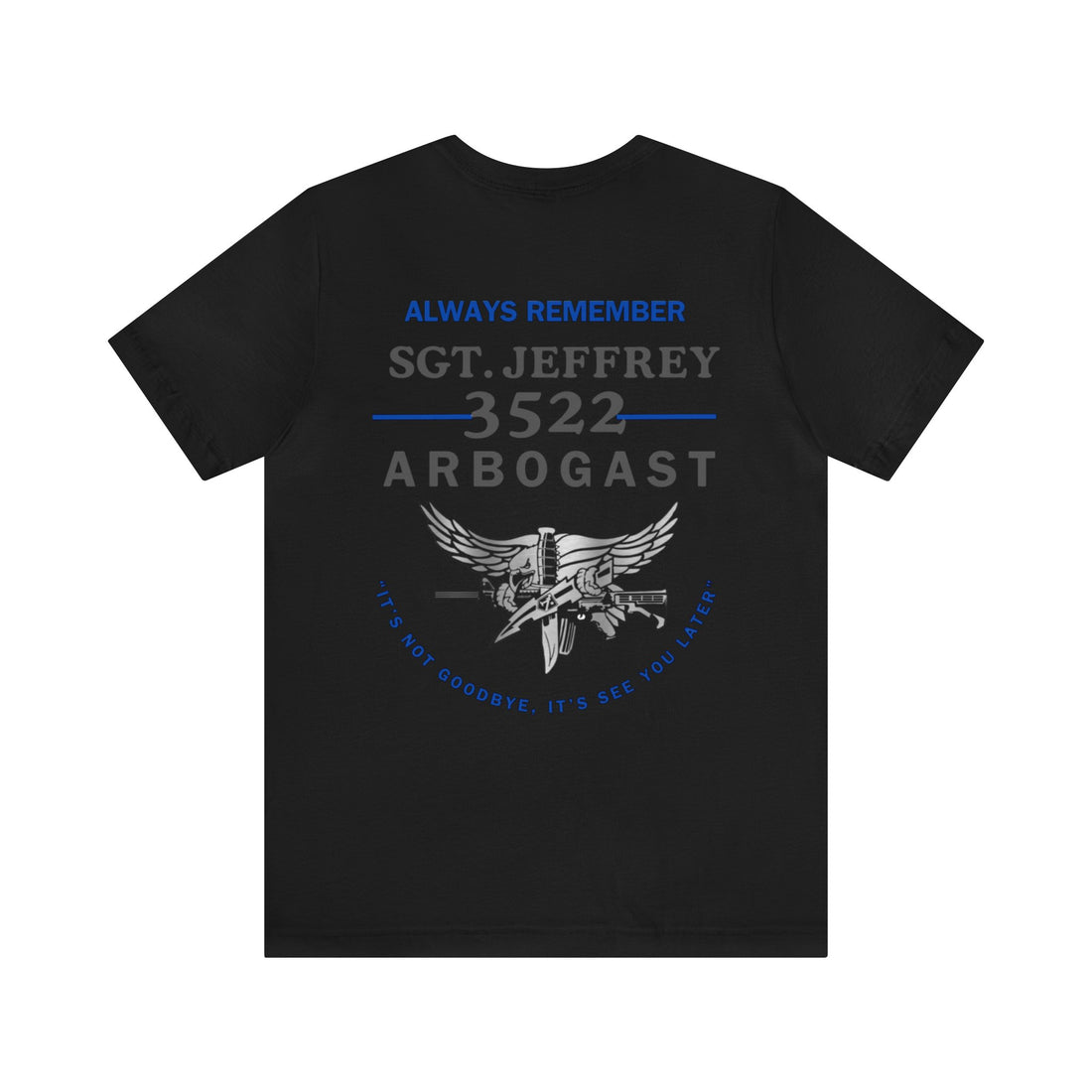 ARBOGAST MEMORIAL-Unisex Jersey Short Sleeve Tee -covers cost, shipping and donation.