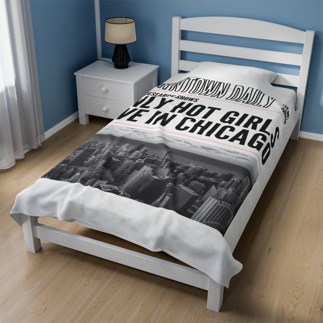 CHICAGO HOT GIRL Velveteen Plush Blanket