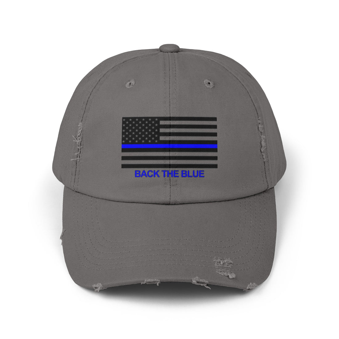 BACK THE BLUE Unisex Distressed Cap