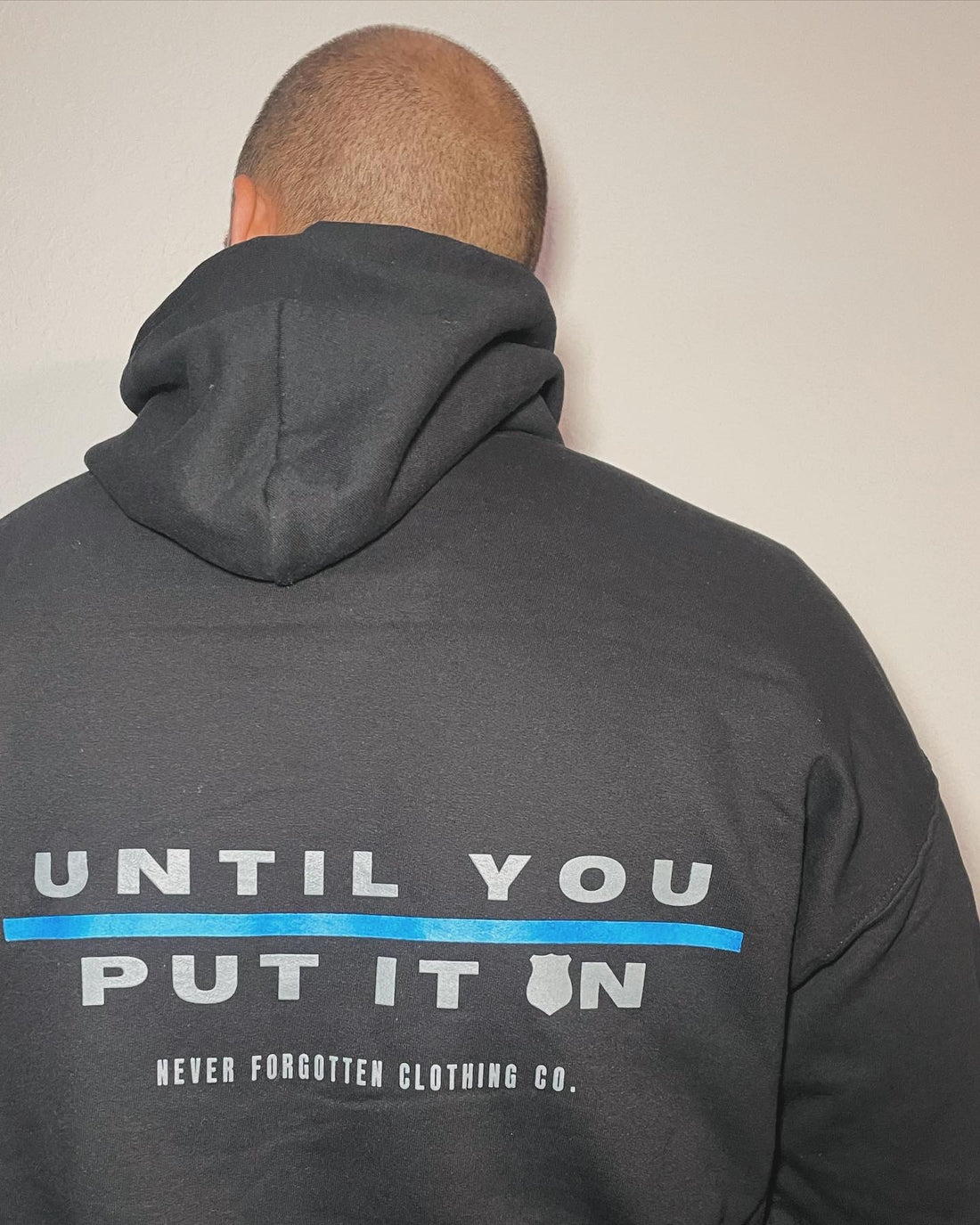 BADGE unisex hoodie. All proceeds over cost benefit the injured deputy and his family and family of a fallen corrections officer.