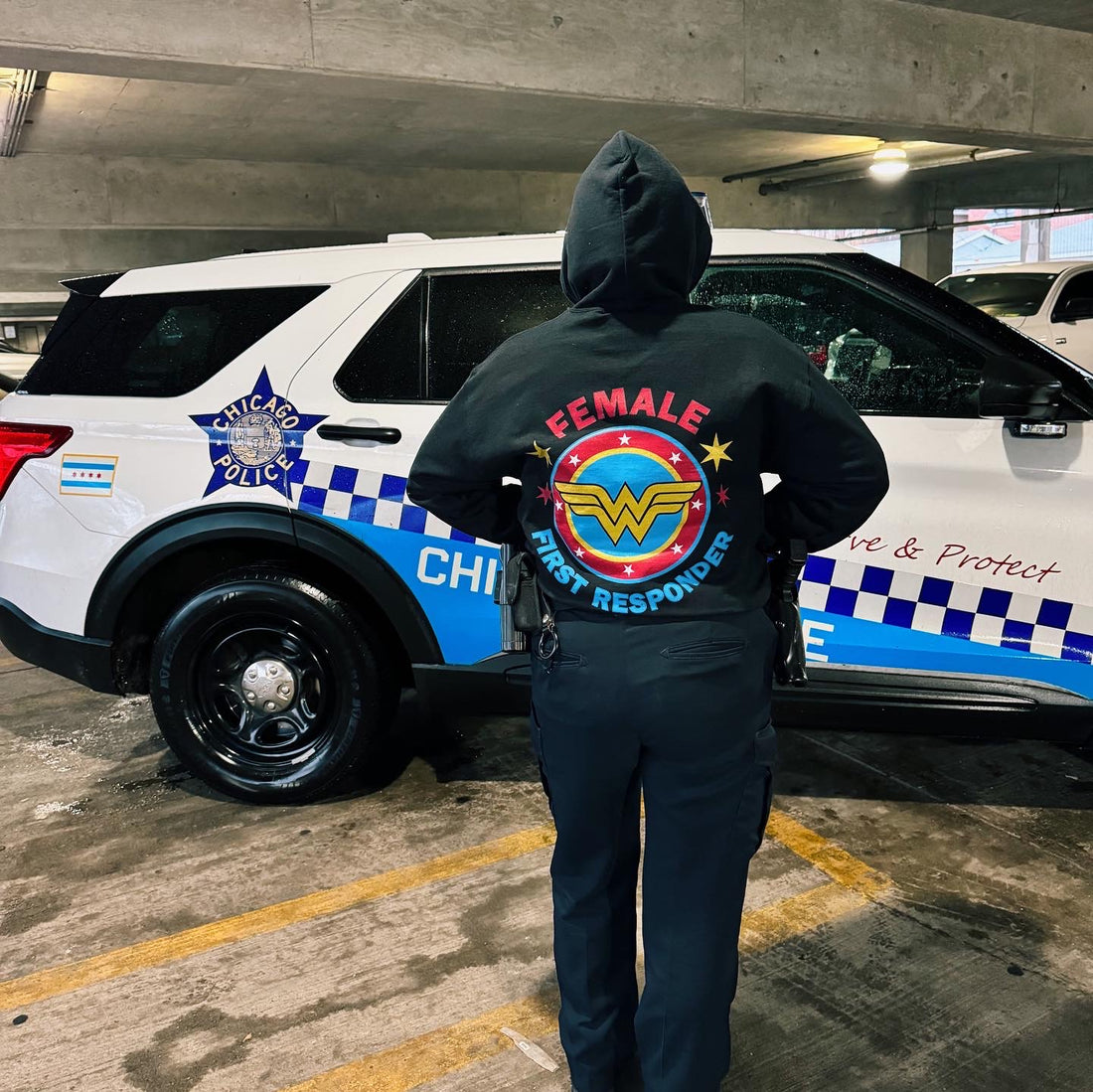 FEMALE FIRST RESPONDER Unisex Heavy Blend™ Hooded Sweatshirt-$5 donated from each purchase